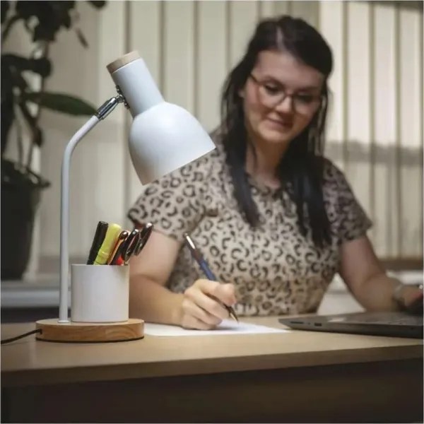 Lampada da tavolo POPPY 1xE27/25W/230V bianca