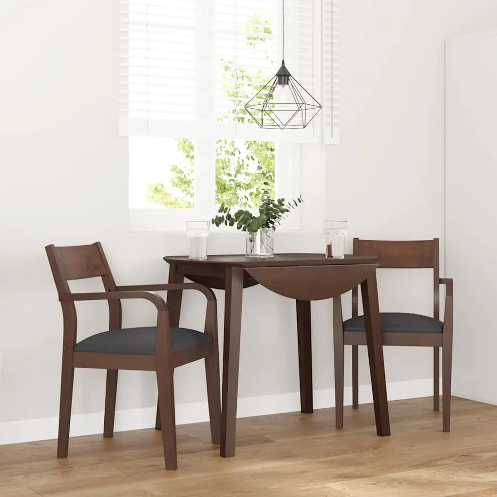Sedie Da Pranzo Con Cuscini 2pz Marrone Legno Massello Di Hevea /