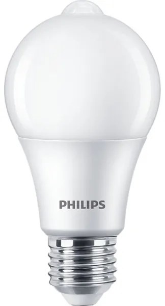 Lampadina LED Philips A60 E27 8W 230V 2700K con sensore