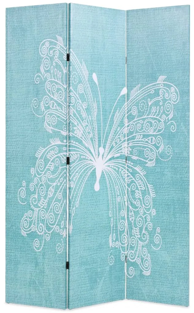 Paravento Pieghevole 120x170 Cm Stampa Farfalla Blu /