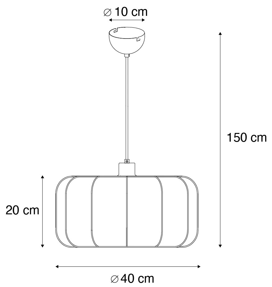 Lampada a sospensione Japandi nera e bianca 40cm - Madleine