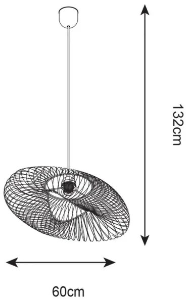 Zuma Line P18230-D60-BK - Lampadario su filo ALICE 1xE27/60W/230V