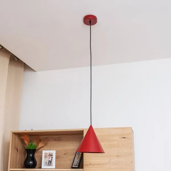 Lampada a sospensione su cavo ETNA II 1xE27/15W/230V Ø 18,5 cm rossa