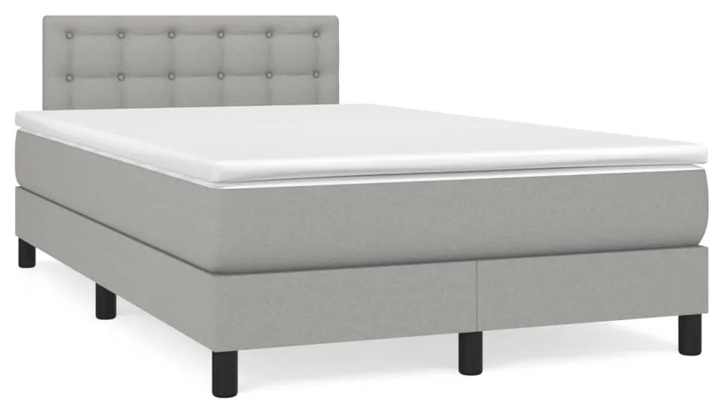 Letto A Molle Materasso E Led Grigio Chiaro 120x190 Cm Tessuto /