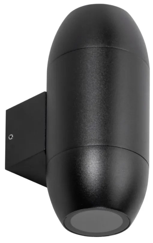 Applique Ovale Bidirezionale IP65 GU10 per esterni, Grande - Nera Colore del corpo Nero