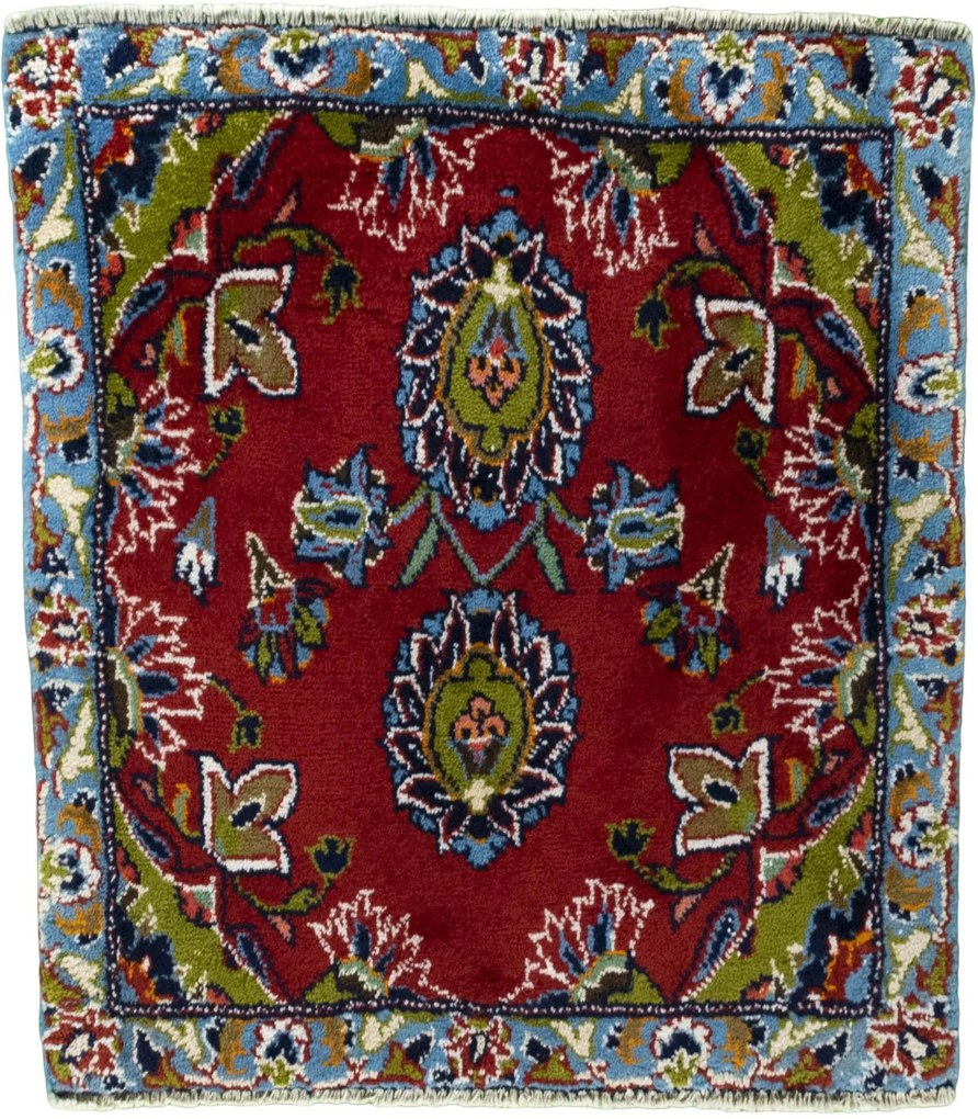 Shiraz Tappeto 60 x 70 Rosso (Iran) Annodato A Mano