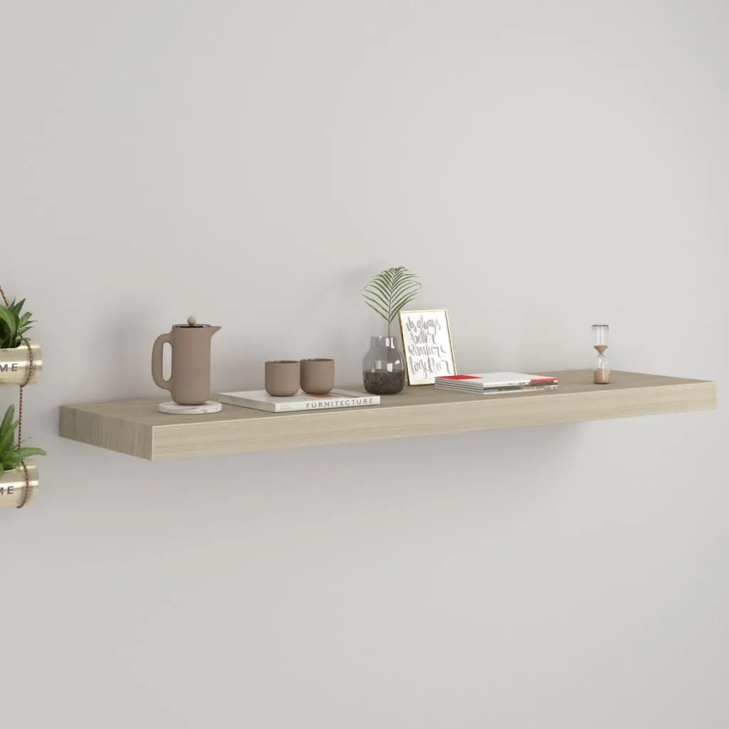Scaffale A Parete Rovere 90x23,5x3,8 Cm İn Mdf /