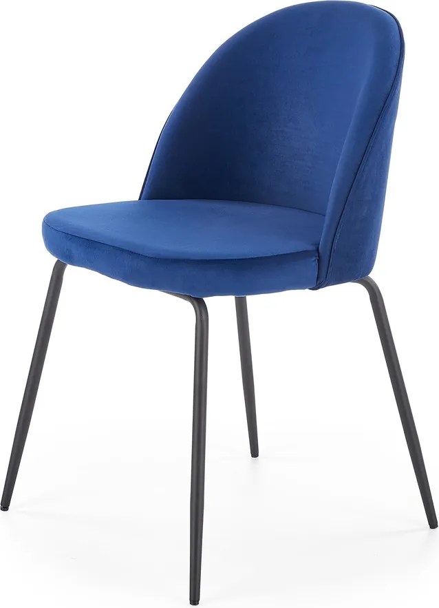 Sedia K314 in velluto blu navy
