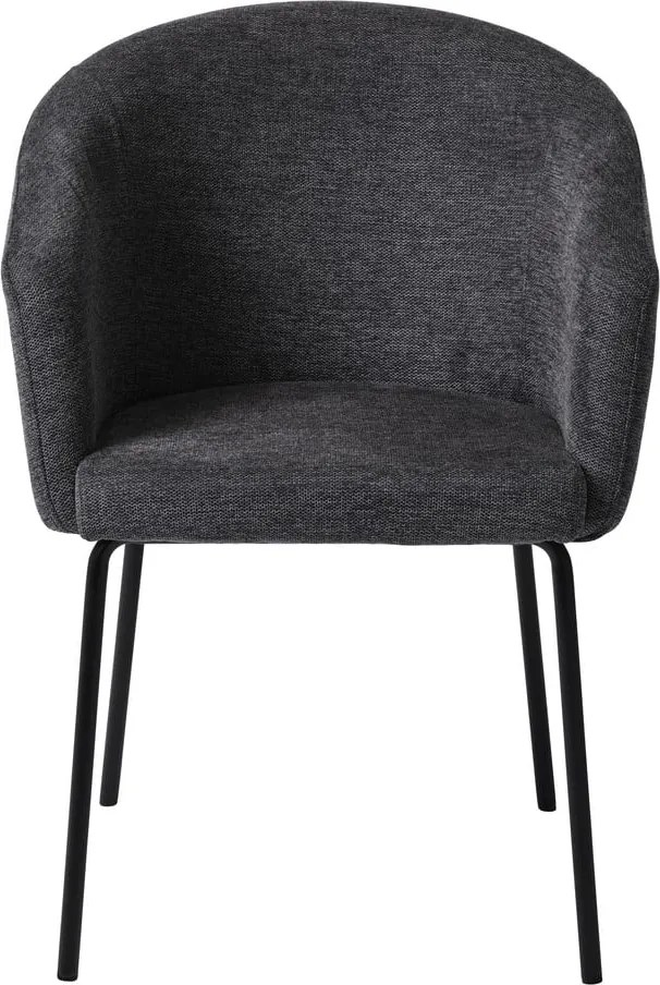 Sedia da pranzo grigio scuro in imbottito con braccioli Easton – Unique Furniture