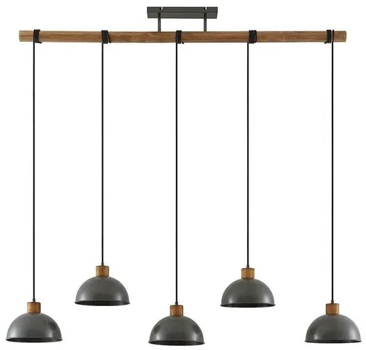 Durbis 5 Lampada a Sospensione Dark Grey/Wood - Lindby