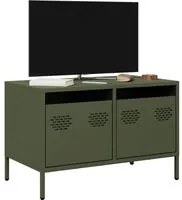 Mobile TV Verde Oliva 68x39x43,5cm in Acciaio Laminato a Freddo 851236