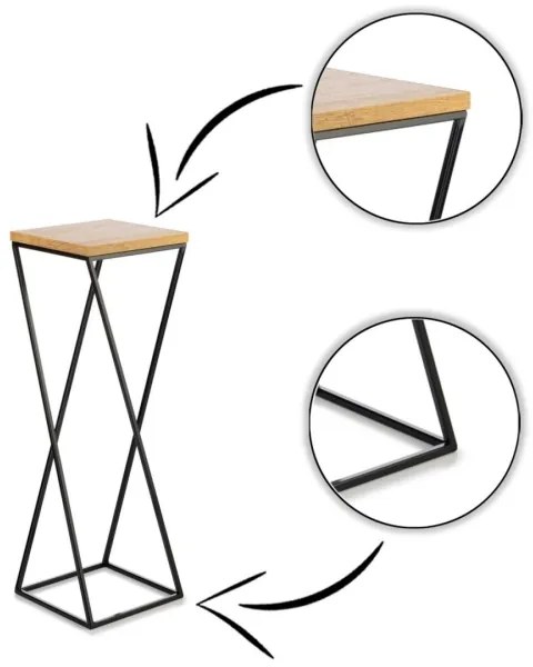 Portafiori LOFT 70x24 cm nero/marrone