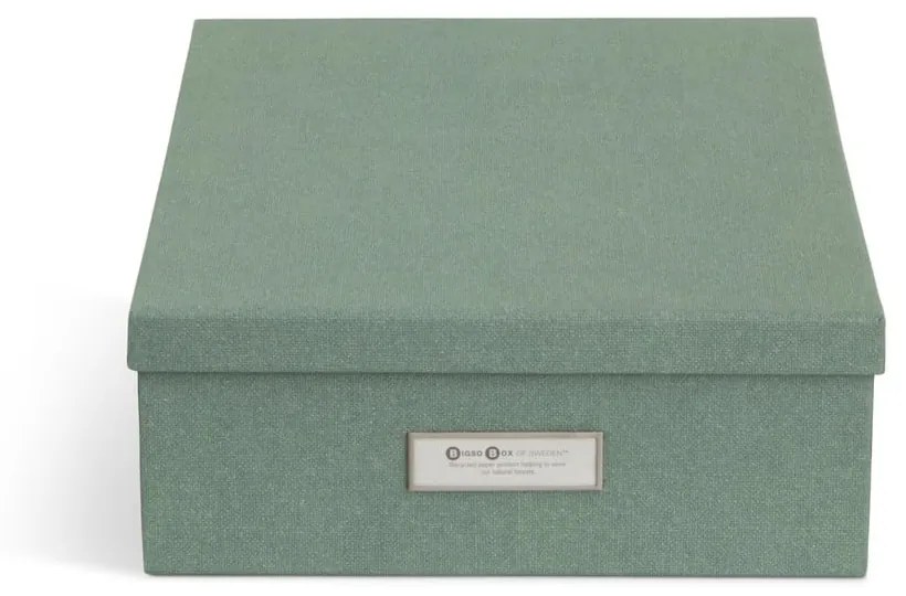 Set di organizer verdi in cartone per documenti 5 pz Holger Canvas Paper Laminate – Bigso