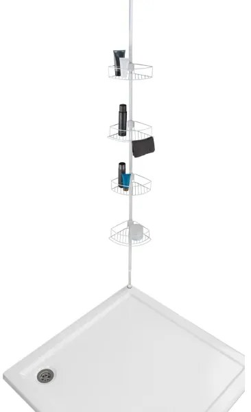 WENKO 26015100 - Mensola angolare DOLCEDO 31x230 cm acciaio inox/bianco