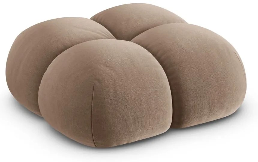 Poggiapiedi marrone con rivestimento in velluto Loretto – Cosmopolitan Design