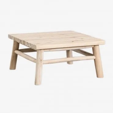 Tavolino Da Giardino Quadrato 80x80 Cm In Legno Di Teak Narel Marrone Legno Naturale - Sklum