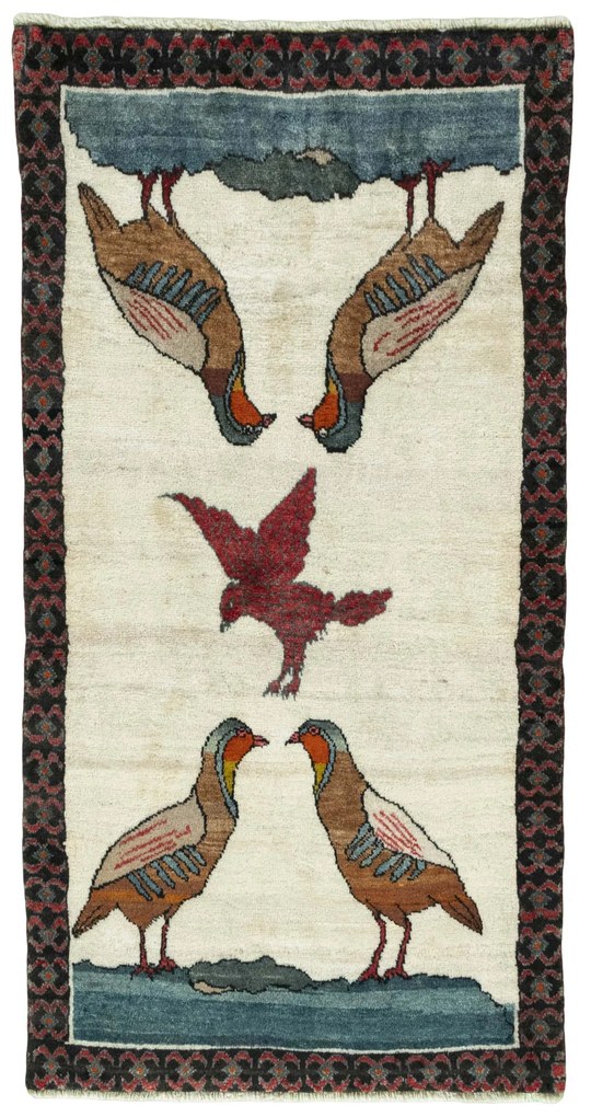 Gabbeh Tappeto persiano 90 x 180 Beige (Iran) Annodato A Mano