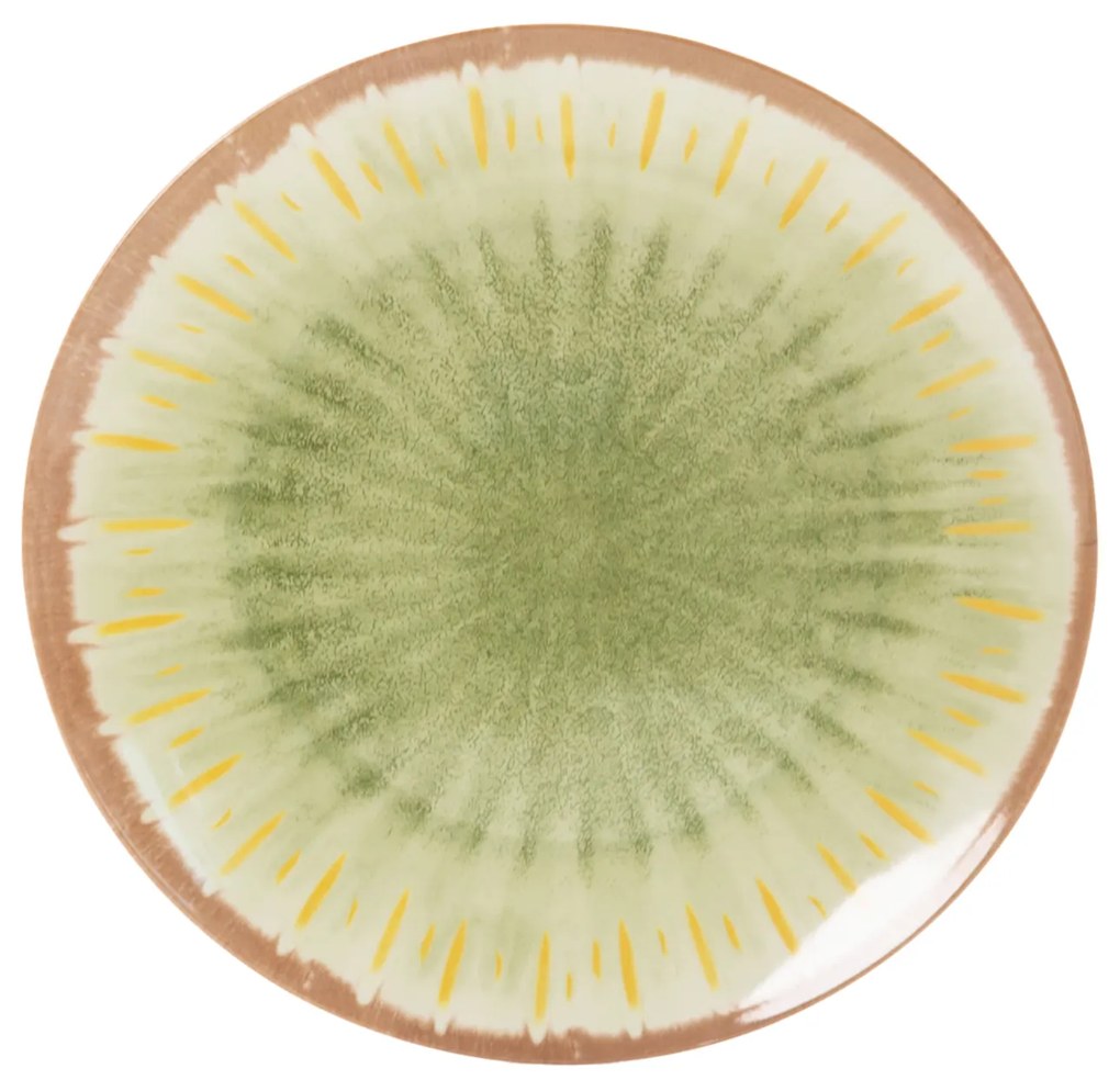 Piatto piano 28 cm in melammina verde Soler