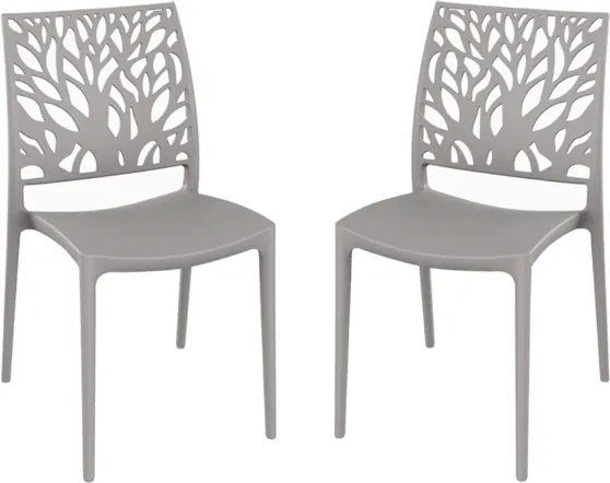 Sedia per interno o esterno impilabile Grigio - ALEA 2 sedie