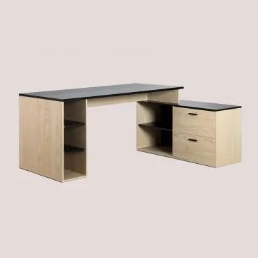 Tavolo da ufficio in legno Taluk Marrone Quercia & A destra - Sklum