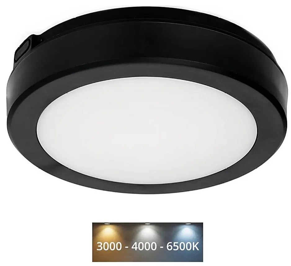 Plafoniera LED da bagno NAIROS LED/12W/230V 3000/4000/6500K IP65 nero