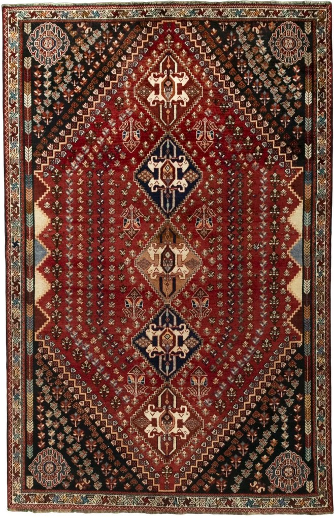Shiraz Tappeto persiano 250x160 Rosso (Iran) Annodato A Mano