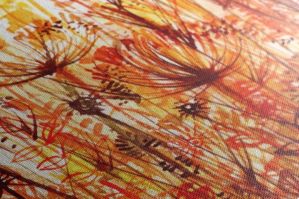 Quadro su tela – Dente di leone in tonalità arancioni