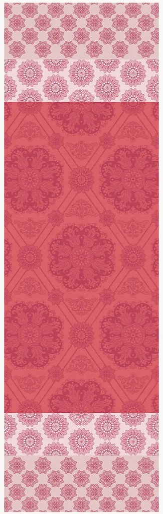 Runner da tavolo jacquard Mille Rosaces Framboise