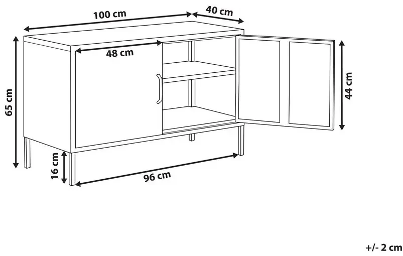 Credenza metallo nero 40 x 100 cm URIA Beliani
