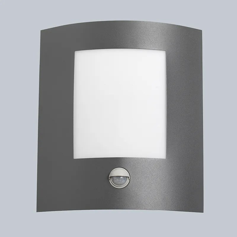 Lampada da parete per esterni antracite con sensore di movimento IP44 - Emmerald 1
