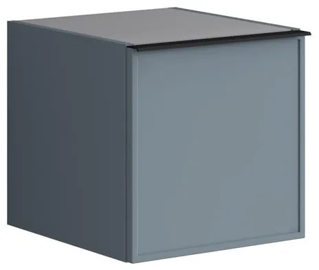 Struttura semi colonna da bagno Pixel 1 anta laccato opaco indaco L 40 x H 40 x P 45.5 cm