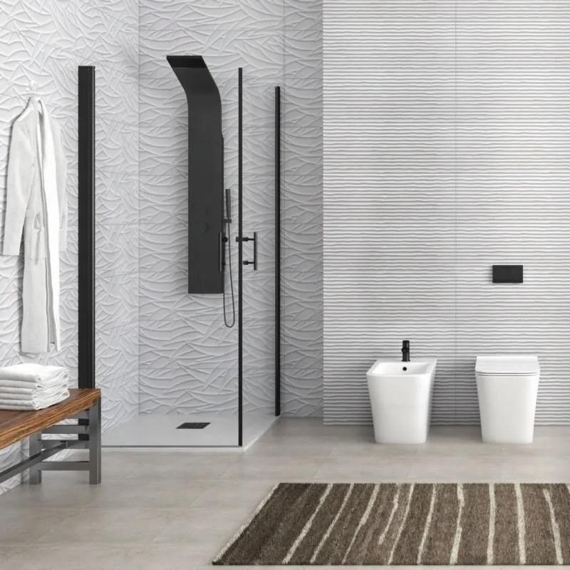 Box doccia nero 70x80 due battenti altezza 200h | KS2800AN - KAMALU