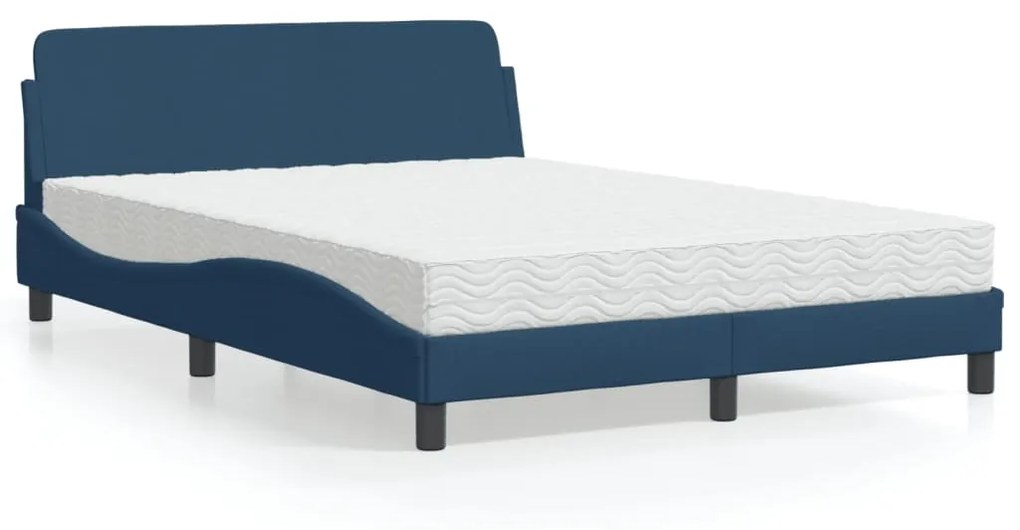 Letto Con Materasso Blu 120x200 Cm İn Tessuto /