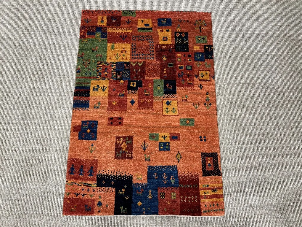 Gabbeh Tappeto 80 x 120 Rosso (Iran) Annodato A Mano
