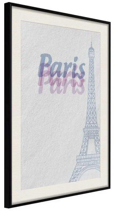 Poster  Pastel Paris  Cornice Quadri Cornice nera con pass-partout, Larghezza x Altezza Home decor 20x30