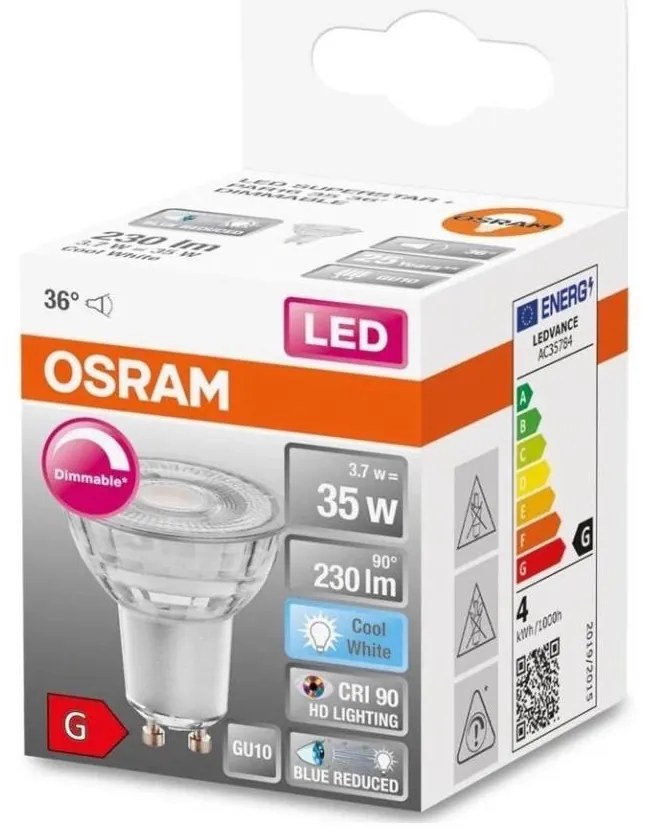 Lampadina LED dimmerabile PAR16 GU10/3,7W/230V 4000K CRI 90 - Osram