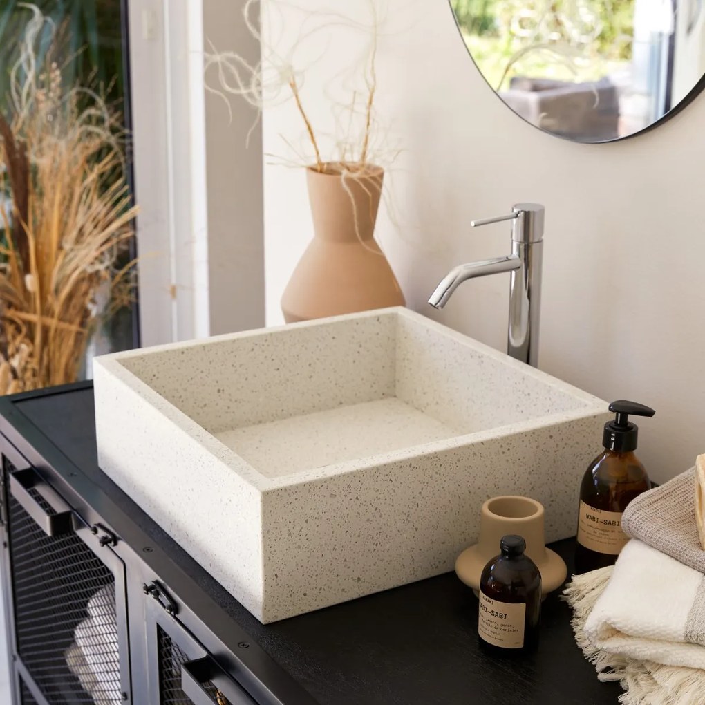 Tikamoon - Lavabo terrazzo premium Made White