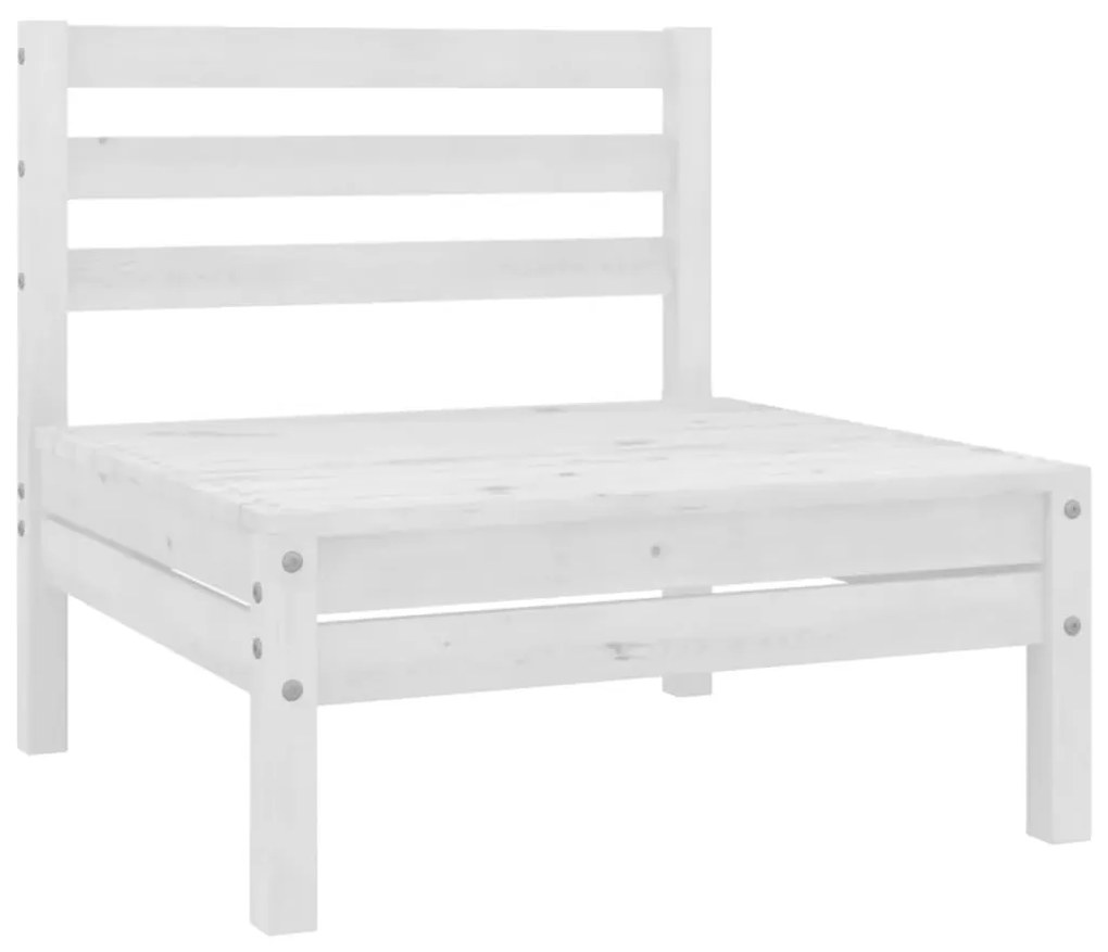 Set salotto da giardino 6 pz in legno massello di pino bianco