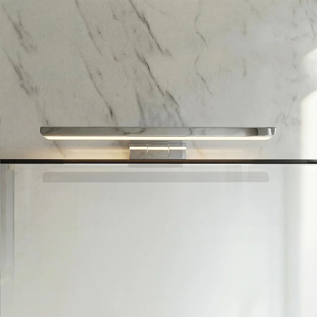Lampada LED da Specchio 30cm Cromata 6W IP54 Tripla Installazione Colore Bianco Naturale 4.000K