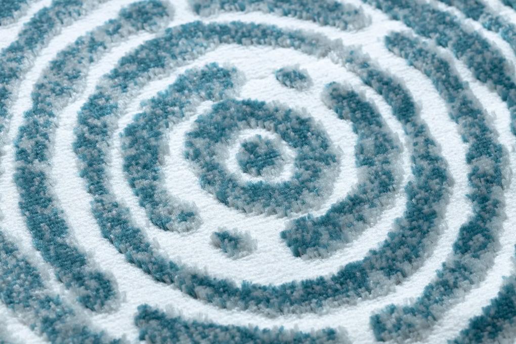 Tappeto MEFE moderno  Cerchio 8725 cerchi impronta digitale - Structural due livelli di pile crema / blu