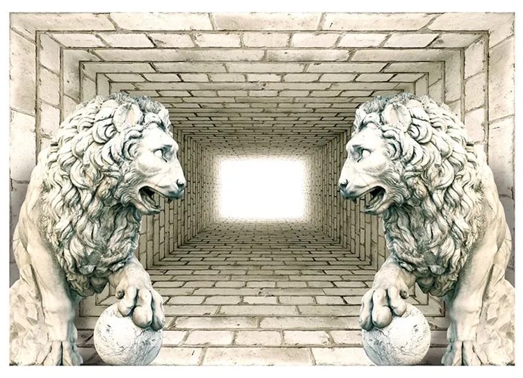 Fotomurale  Chamber of lions  Colore Beige, Dimensioni e Misure 150x105