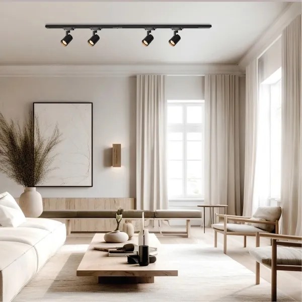 Faretto per sistema a binario VOLF 4xGU10/10W/230V nero