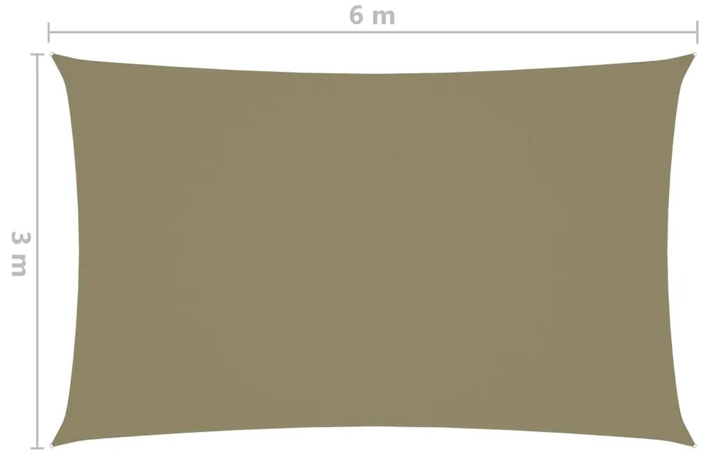 Parasole a Vela Oxford Rettangolare 3x6 m Beige