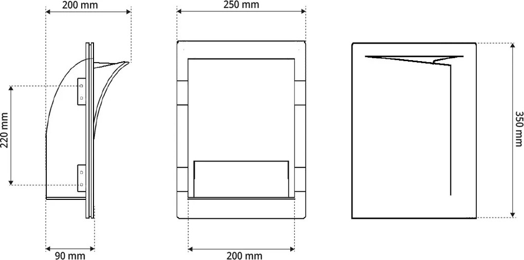 Applique da Incasso E14 FOLD DX a Libro in Gesso Pitturabile