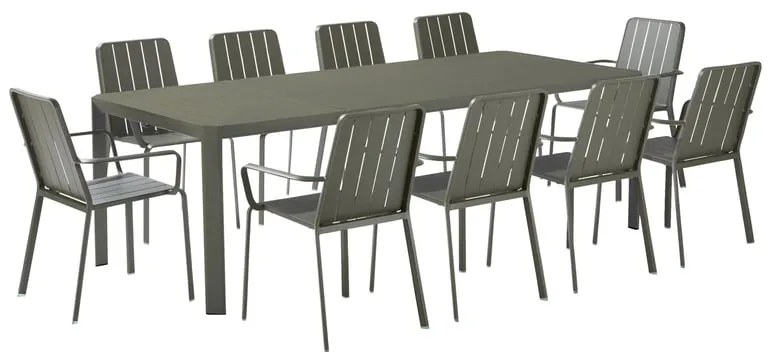 Tavolo da giardino allungabile Idaho NATERIAL in alluminio verde per 8 persone 180/240x100cm