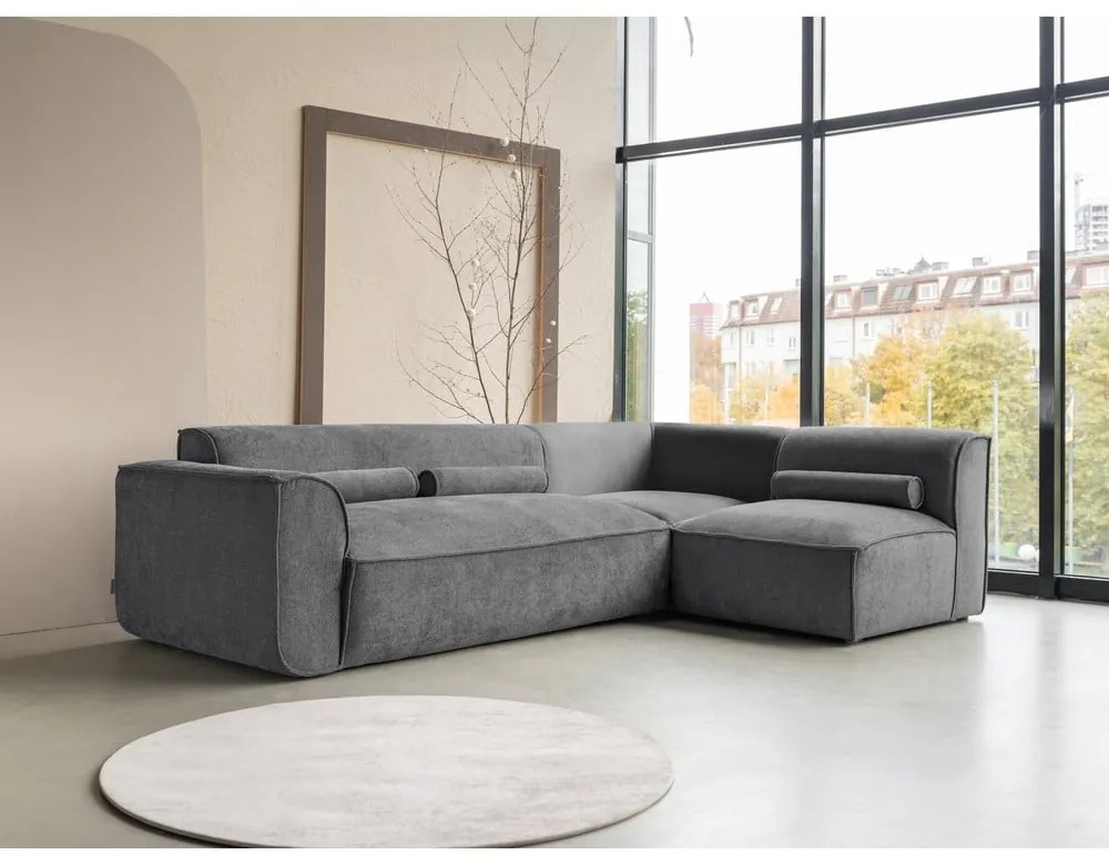 Divano angolare componibile grigio (con penisola a destra) Flex Felix – Miuform