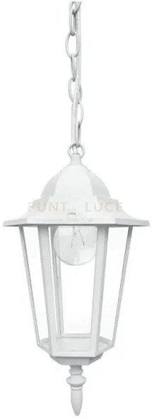 Sospensione milano bianca 1 luce attacco e27 ip44 17x84cm alluminio...