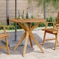 Tavolo da Giardino Rotondo 85x75cm in Legno Massello di Acacia 367834