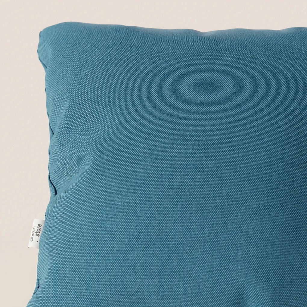 Honey cuscino disponibile in diversi colori realizzato in tessuto simil cotone impermeabile T13 azzurro