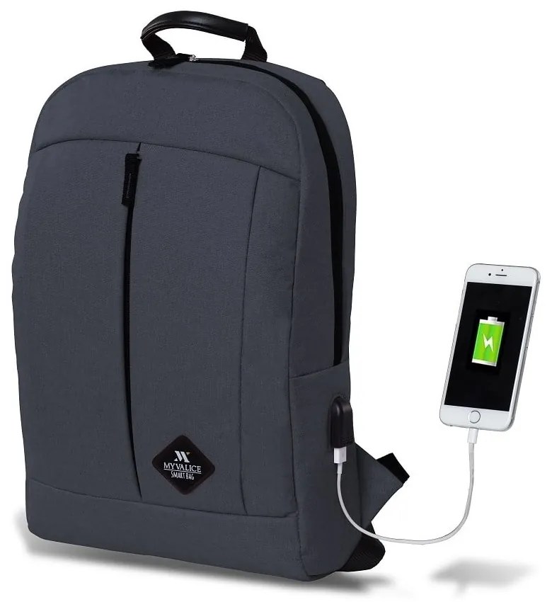 Zaino antracite con porta USB My Valice GALAXY Smart Bag - Myvalice